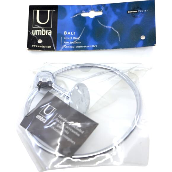 Umbra Bali Chrome Finish Towel Ring Die Cast Zinc - Picture 2 of 7